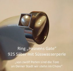 925 Silberring mit Süsswasserperle